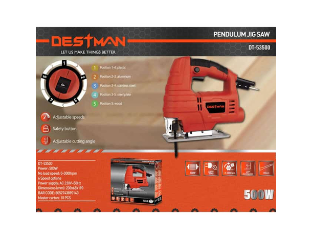 Sega Elettrica Destman DT-53500, 500W Compatta con Base Inclinabile fino a...