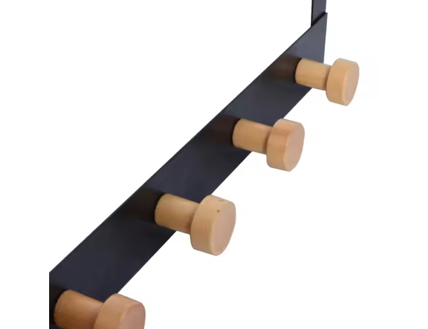 Appendiabiti da porta in metallo e bambù, 2-4 ganci, design moderno, facile...