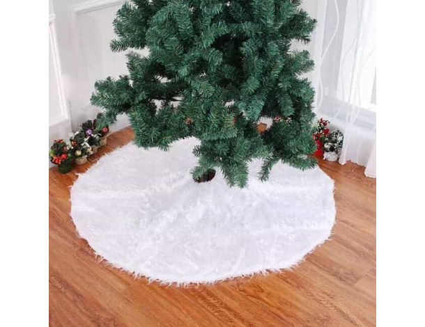 Tappeto Copribase per Albero di Natale in Peluche Bianco - Effetto Neve... Tappeto Copribase per Albero di Natale in Peluche Bianco - Effetto Neve...