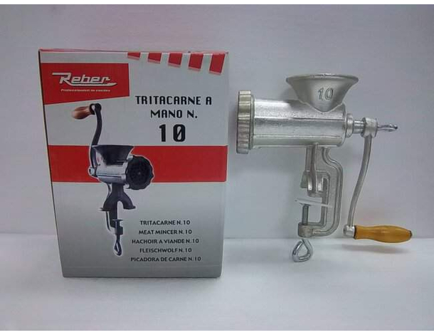 Tritacarne Manuale Reber N.10 con morsetto per fissaggio Qualità Italiana,...