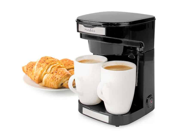 Macchina da Caffè Compatta 450W: prepara 2 tazze, filtro riutilizzabile,...