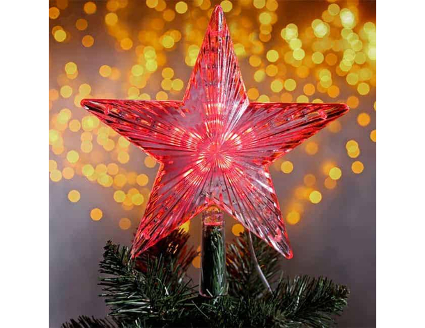 Puntale per Albero di Natale 31 LED, Stella luminosa Rossa, Ottimo Accessorio...