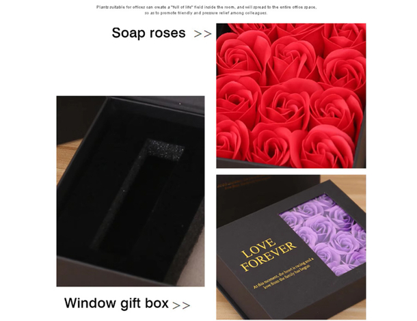 Scatola Regalo per Gioielli Rose Rosse Artificiali profumate Confezione...