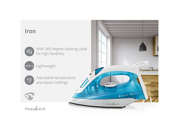 Ferro da Stiro a Vapore 1200W: leggero, piastra inox, vapore verticale, cavo...