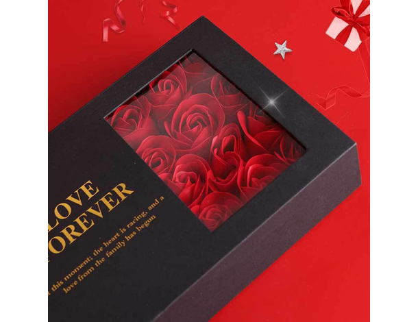 Scatola Regalo per Gioielli Rose Rosse Artificiali profumate Confezione...