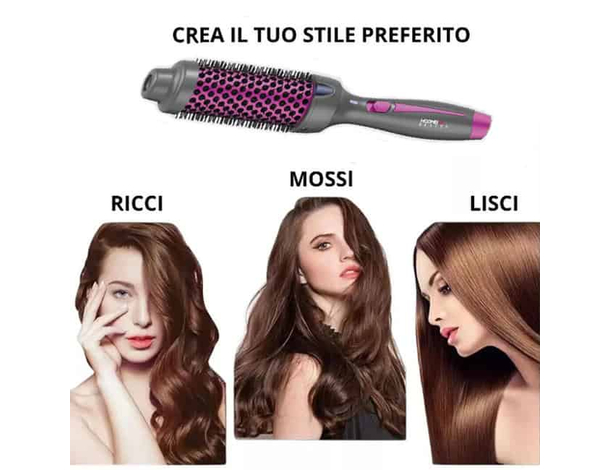 Spazzola Arricciacapelli in Ceramica, Riscaldamento Rapido 30s, Ricci...