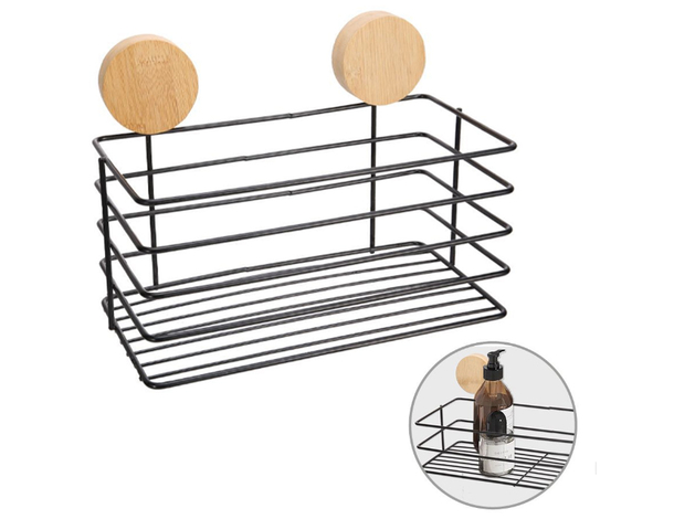 Mensola da bagno in metallo e legno, design moderno, peso max 3kg,...