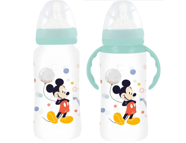 Biberon Disney Mickey 360ml, con o senza manici, BPA free, anti colica,...