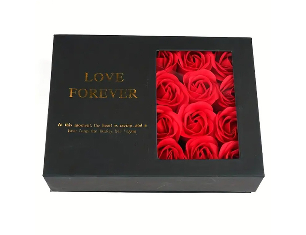 Scatola Regalo per Gioielli Rose Rosse Artificiali profumate Confezione...