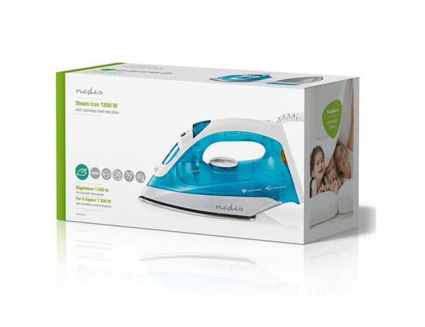 Ferro da Stiro a Vapore 1200W: leggero, piastra inox, vapore verticale, cavo...