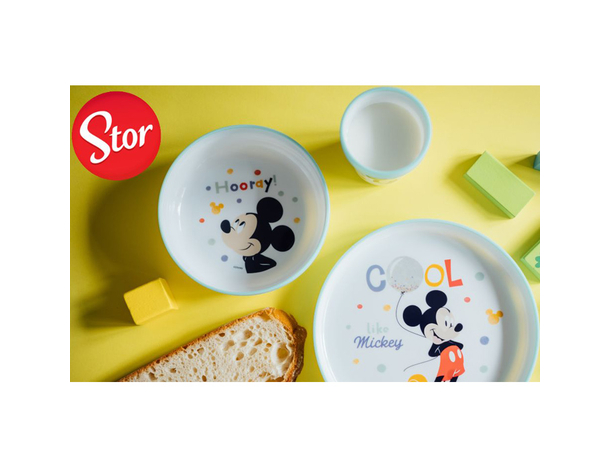 Gift Set Pappa Bambini Disney Mickey Mouse da 3 pezzi, in plastica senza BPA,...