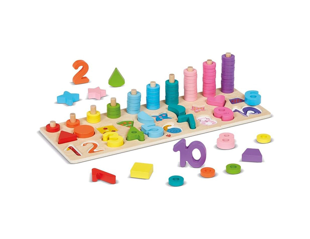 1,2,3... Color: Gioco educativo in legno FSC per bambini 3+ | Impara numeri,...