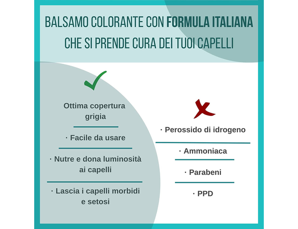 "Leganza" Balsamo colorante naturale per capelli senza ammoniaca con oli...