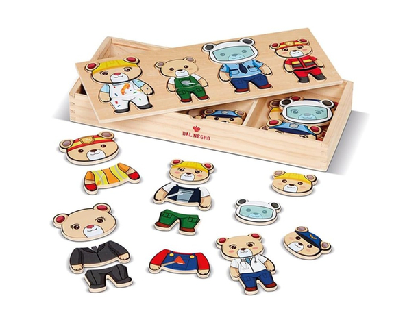 Orsetti al Lavoro: Gioco in legno FSC per bambini 3+ Scopri le professioni...