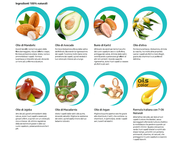 "Leganza" Balsamo colorante naturale per capelli senza ammoniaca con oli...