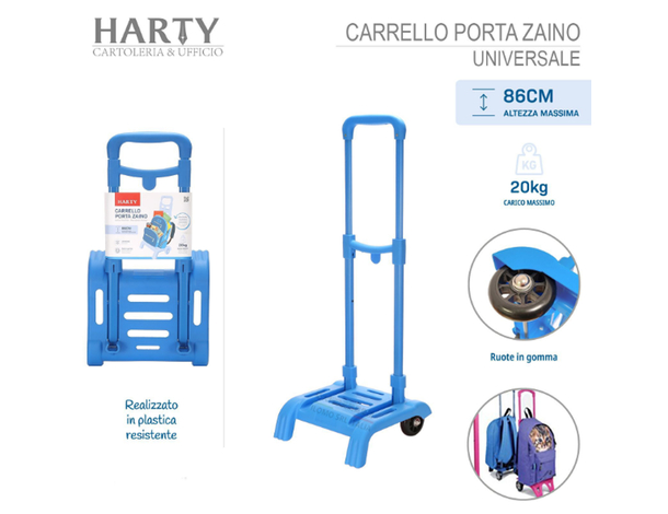 Carrello Porta Zaino Pieghevole per Scuola, Ruote in Gomma, Leggero e...