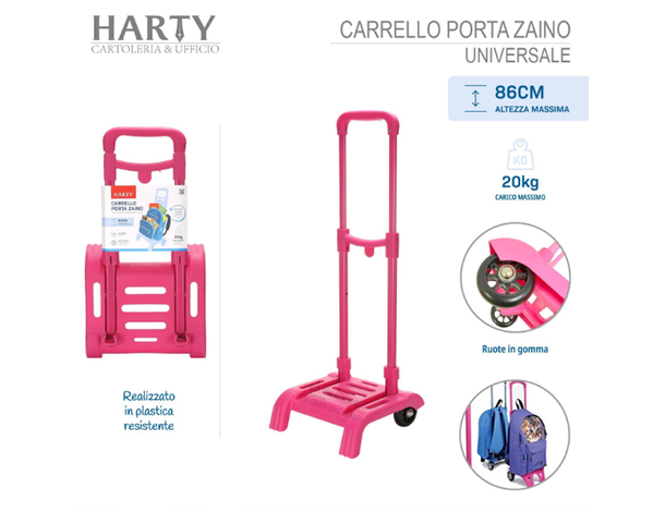 Carrello Porta Zaino Pieghevole per Scuola, Ruote in Gomma, Leggero e...