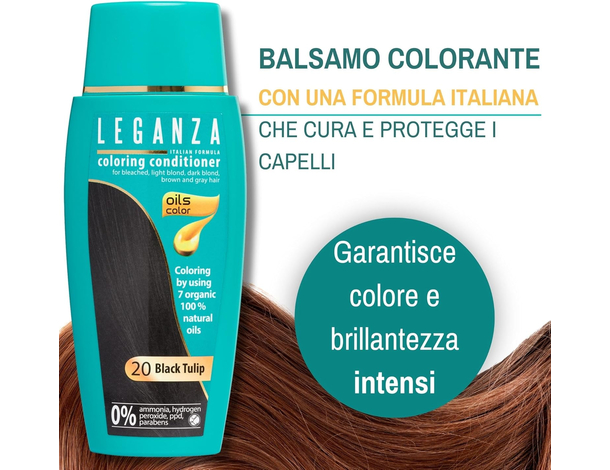 "Leganza" Balsamo colorante naturale per capelli senza ammoniaca con oli...