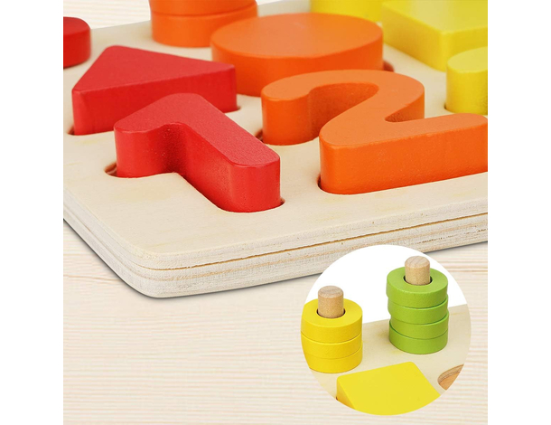 1,2,3... Color: Gioco educativo in legno FSC per bambini 3+ | Impara numeri,...