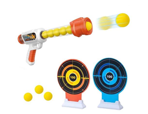 Pistola ad Aria Compressa per Bambini 6+ con 8 Palline e 2 Bersagli –...