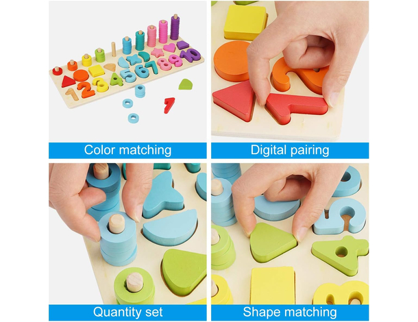 1,2,3... Color: Gioco educativo in legno FSC per bambini 3+ | Impara numeri,...