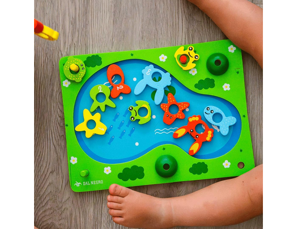 Catch the Fish: Gioco di pesca magnetico in legno per bambini 3+ Educativo,...