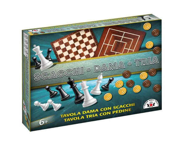 Kit 3 in 1 Giochi da Tavolo – Scacchi, Dama e Tria, Gioco Classico per...