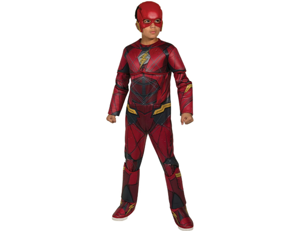 Costume Deluxe Flash bimbo: tuta muscolosa rossa con maschera e copristivali....
