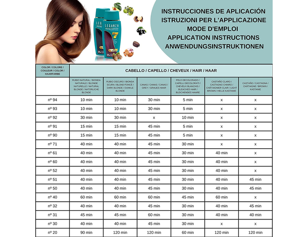 "Leganza" Balsamo colorante naturale per capelli senza ammoniaca con oli...