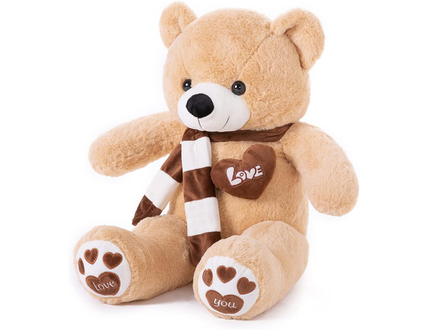 Orso di peluche gigante beige con scritta "Love You",morbido e romantico:...