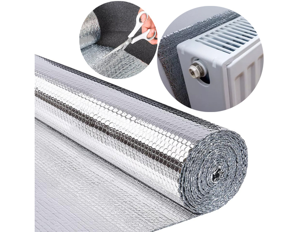 Foglio isolante termico riflettente in alluminio 60x200 cm: risparmia energia...