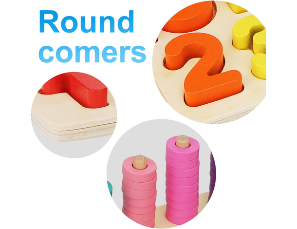 1,2,3... Color: Gioco educativo in legno FSC per bambini 3+ | Impara numeri,...