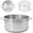 Casseruola in Acciaio Inox Fonda Pentola Bassa da 13.5cm a 31.5cm Gas...