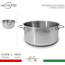 Casseruola in Acciaio Inox Fonda Pentola Bassa da 13.5cm a 31.5cm Gas...