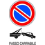 12x Cartello "Passo Carrabile" Plastificato in PVC Targa Segnaletica Segnale