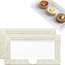 6x Vassoio Bianco Trama Trinato in Plastica 13x24 cm Pasticceria Dessert Dolci