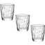3x Bicchieri da Acqua Mod. Diamond 30.5cl in Vetro Trasparente Vino Cucina
