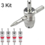 3x Kit Chiave Rimuovi Valvola Cacciavite Pneumatici Smonta Ruote Auto Bici Moto