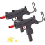Mitra Mitragliatrici 2PZ Giocattolo Spara Pallini 6mm AirSoft gioco bambini