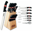 Ceppo in legno massello porta coltelli e forbice 12 pezzi 'Linea Ho.Re.Ca'