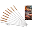 Set di 8 spiedini in acciaio con manico in legno atermico lunghezza 480 mm