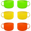 Set 6 tazze tazzone tazza colazione in plastica 3 colori sunny 600 cc famiglia