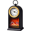Lampada da Tavolo Lanterna Led Effetto Fuoco Camino con Orologio 25x14x40 cm