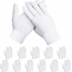 12x Paia Guanti da Lavoro Bianchi Cotone Leggeri Bricolage Taglia Unica