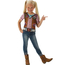 Costume Carnevale T-shirt Cowgirl bimba 3-8 anni travestimento Halloween (3-4...