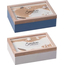 Scatola porta bustine the infusi in legno tema marino cofanetto 24x17x8 cm