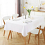 Tovaglia Antimacchia in Poliestere Rettangolare bianca cucina + fermatovaglia...