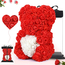 Orso Orsetto di Rose Artificiale rosse,Bouquet di Fiori, Regalo romantico per...