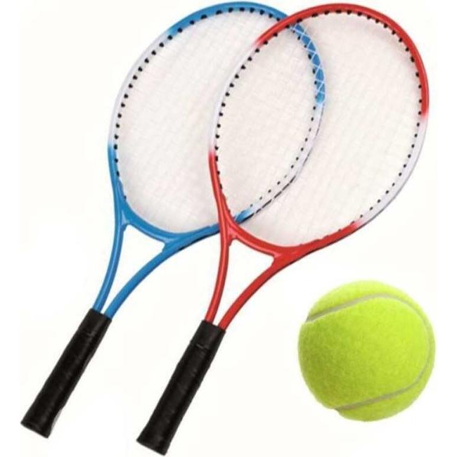 Set Tennis Coppia Racchette Pallina 2 Giocatori Bambini Adulti Colorate