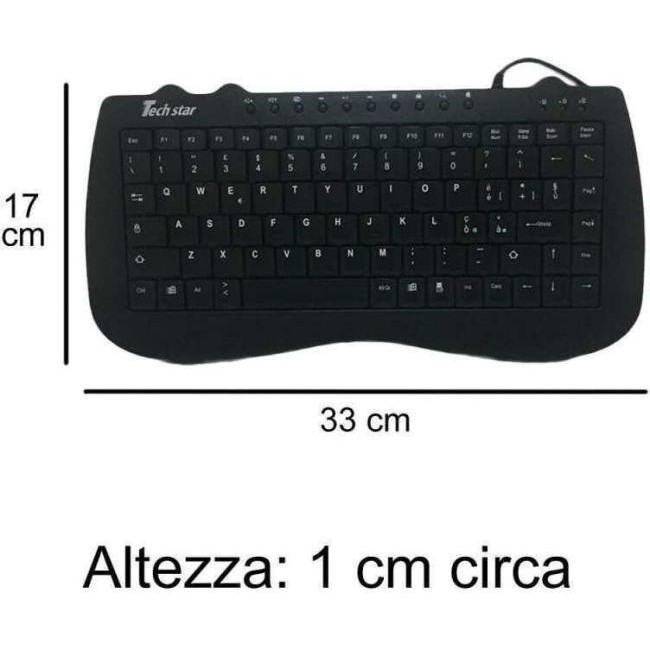 Tastiera USB Ultra Sottile Cablata PC Notebook Waterproof Computer Keyboard...